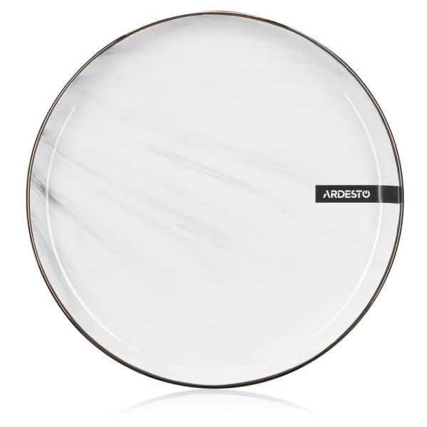 Тарілка обідня Ardesto Marmo, 27см, кераміка, білий