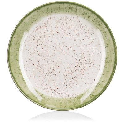 Тарілка обідня Ardesto Siena, 27см, порцеляна, біло-зелений