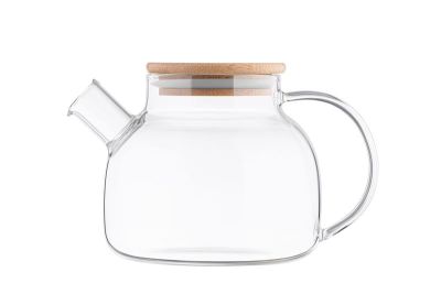 Заварник Ardesto Gemini 1000мл, боросилікатне скло, бамбук, прозорий