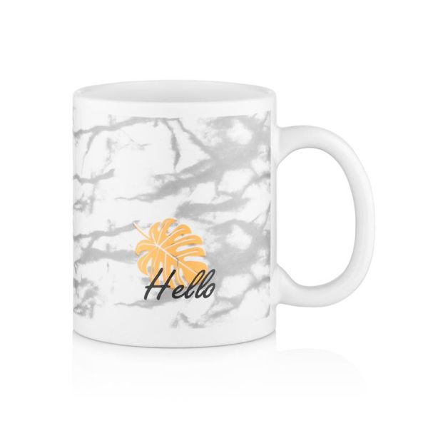 Чашка Ardesto Hello, 330мл, кераміка, біло-сірий