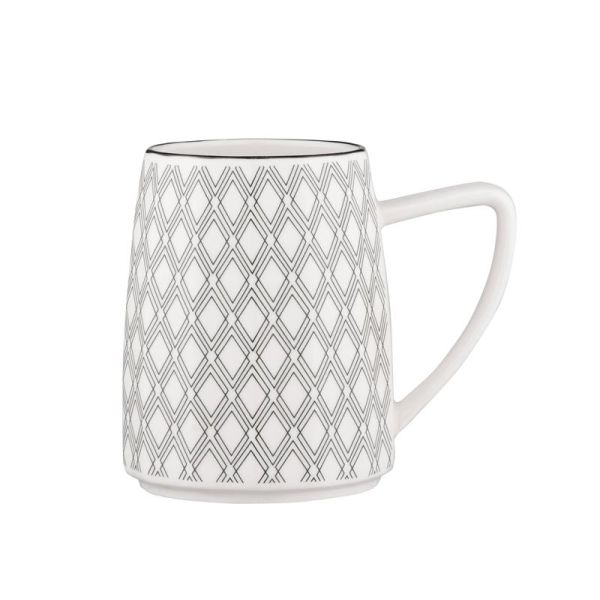 Чашка Ardesto Lamberto, 360мл, порцеляна, біло-сірий