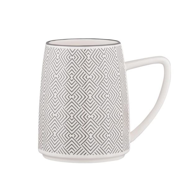 Чашка Ardesto Lamberto, 360мл, порцеляна, біло-сірий