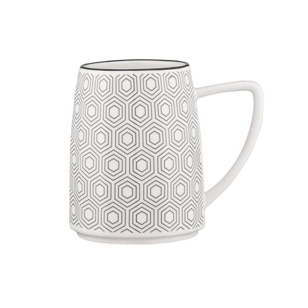 Чашка Ardesto Lamberto, 360мл, порцеляна, біло-сірий