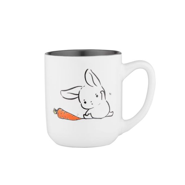 Чашка Ardesto Bunny, 380мл, кераміка, біло-сірий
