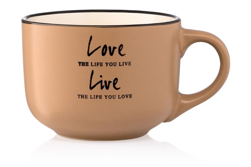 Чашка  Ardesto Way of life, 550мл, кераміка, коричневий світлий