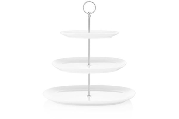 Блюдо 3-х ярусне Ardesto, 32х32см, порцеляна, білий