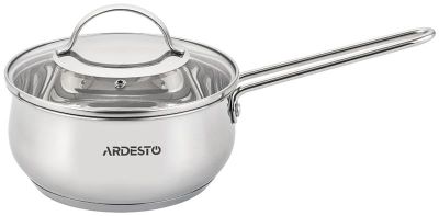 Ківш зі скляною кришкою Ardesto Gemini Liguria, 1.3л, нержавіюча сталь