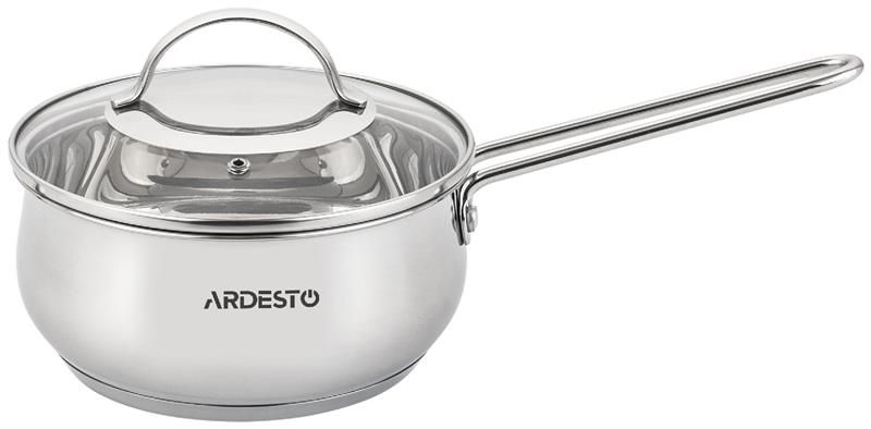 Ківш зі скляною кришкою Ardesto Gemini Liguria, 1.3л, нержавіюча сталь