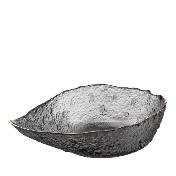 Салатник Ardesto Leaf, 21.5см, скло, сірий