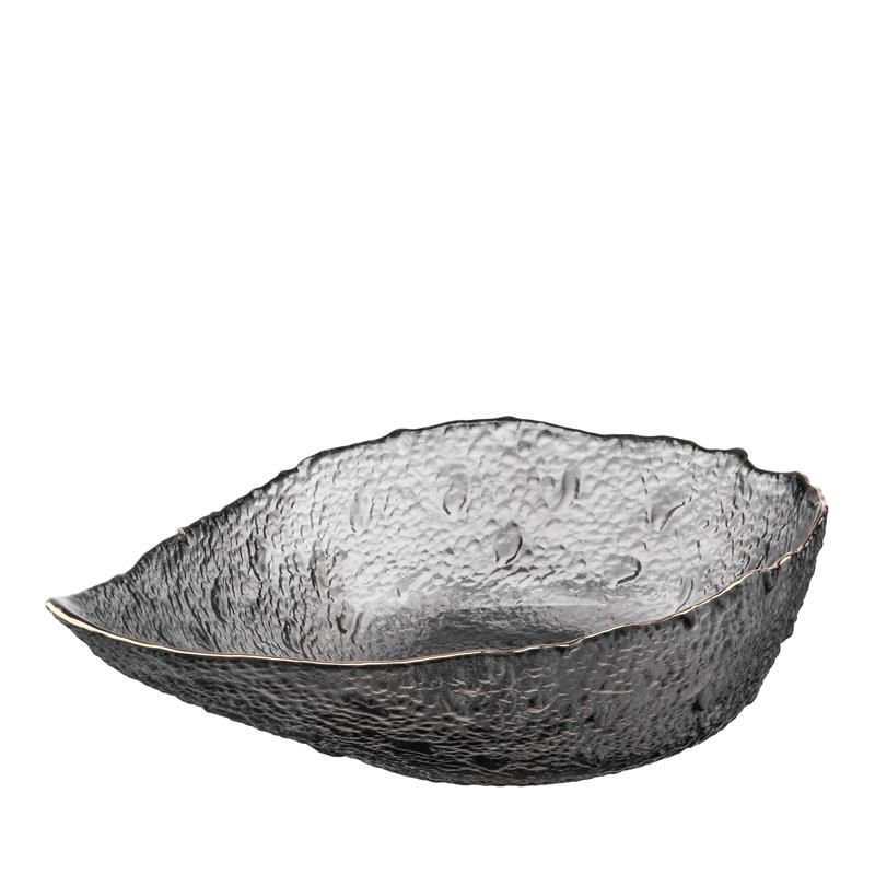 Салатник Ardesto Leaf, 21.5см, скло, сірий