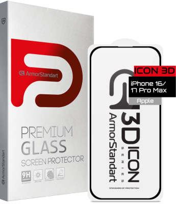 Защитное стекло ArmorStandart Icon 3D для Apple iPhone 16 Pro Max/17 Pro Max (Black)
