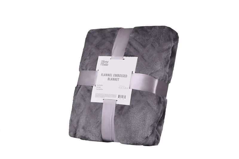 Плед Ardesto Embossed, 200х220см, 100% поліестер, сірий