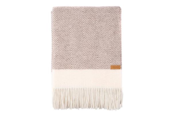 Плед Ardesto Leonardo Bianco, 140x200см, 100% вовна, бежевий