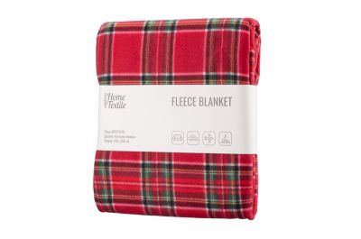 Плед Ardesto Fleece, 160х200см, 100% поліестер, клітинка, червоний