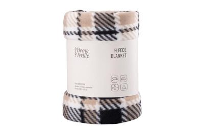 Плед Ardesto Fleece, 130x160см, 100% поліестер, клітинка, коричневий
