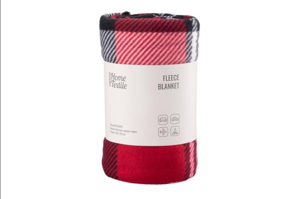 Плед Ardesto Fleece, 130x160см, 100% поліестер, клітинка, червоно-чорний