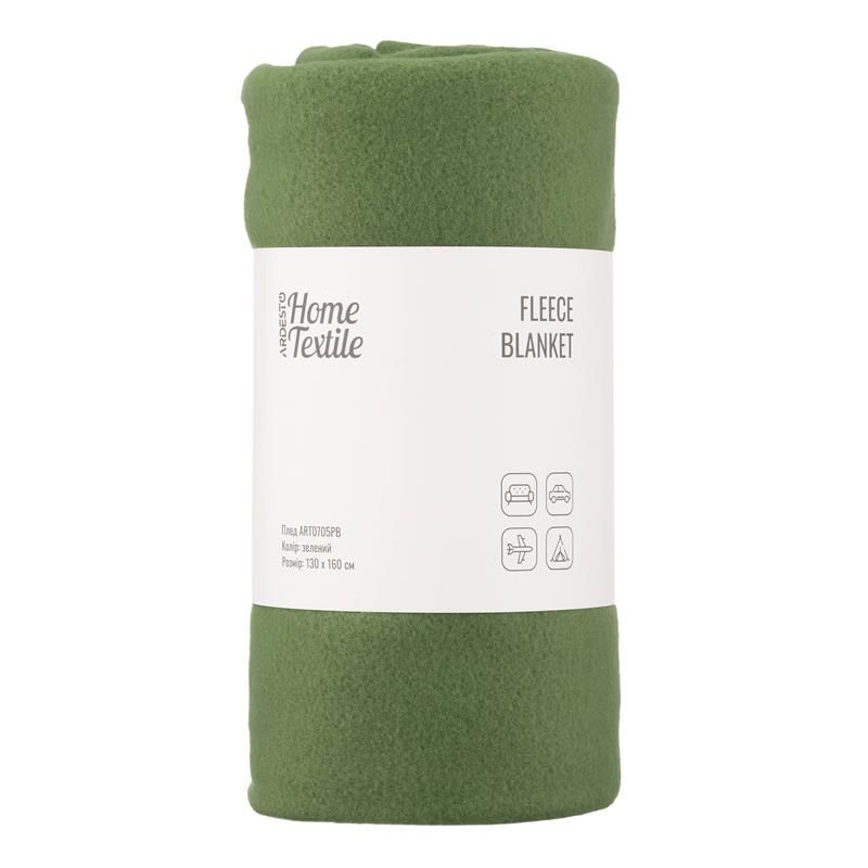 Плед Ardesto Fleece, 130x160см, 100% поліестер, зелений