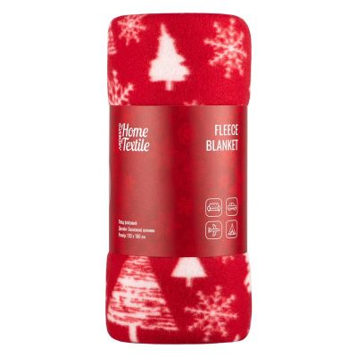 Плед Ardesto Christmas Fleece 130x160см, 100% поліестер, засніжені ялинки