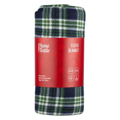 Плед Ardesto Christmas Fleece 130x160см, 100% поліестер, клітинка, зелений
