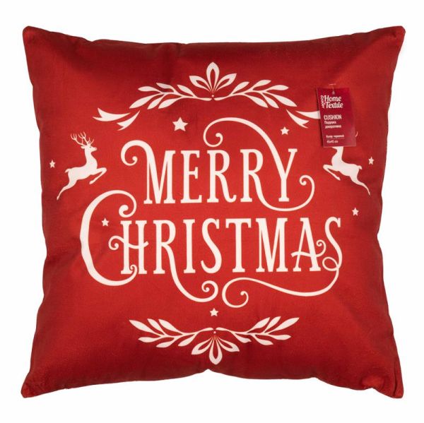 Подушка декор. Ardesto Christmas Happy Holidays 45х45см, 100% поліестер, червоний