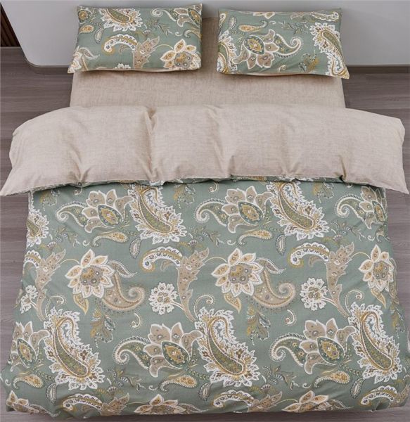 КПБ 1.5сп Ardesto Gloria, підковдра 160х220см, простирадло 160х220см, наволочки (2) 50х70см, 100% бавовна, сатин, бута бежевий