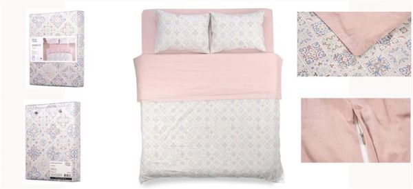 КПБ 1.5сп Ardesto Gloria, підковдра 160х220см, простирадло 160х220см, наволочки (2) 50х70см, 100% бавовна, сатин, азулежу рожевий