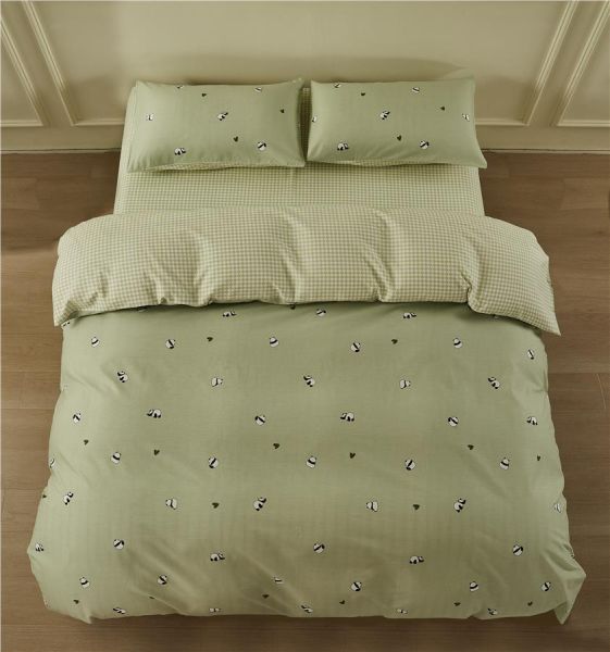 КПБ 1.5сп Ardesto Gloria, підковдра 160х220см, простирадло 160х220см, наволочки (2) 50х70см, 100% бавовна, сатин, панди, зелений