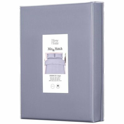 КПБ 1.5сп Ardesto Mix&amp;Match, підковдра 160х220см, простирадло 180х240см, наволочки (2) 50х70см, 100% бавовна, сатин, сірий світлий