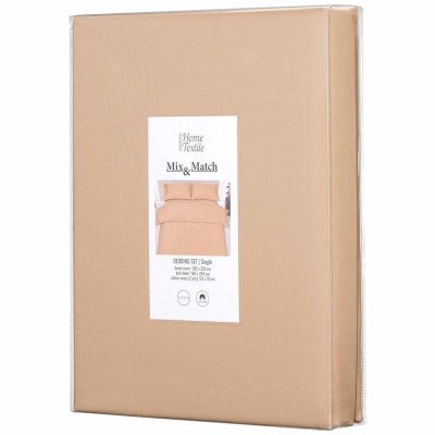 КПБ 1.5сп Ardesto Mix&amp;Match, підковдра 160х220см, простирадло 180х240см, наволочки (2) 50х70см, 100% бавовна, сатин, бежевий