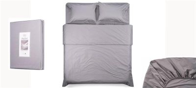 Простирадло на резинці Ardesto Mix&amp;Match, 180х200+30см, 100% бавовна, сатин, сірий