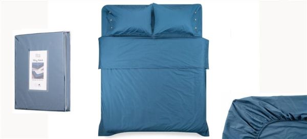 Простирадло на резинці Ardesto Mix&amp;Match, 180х200+30см, 100% бавовна, сатин, синій