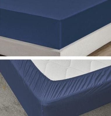 Простирадло на резинці Ardesto Mix&amp;Match, 180x200+30см, 100% бавовна, сатин, синій