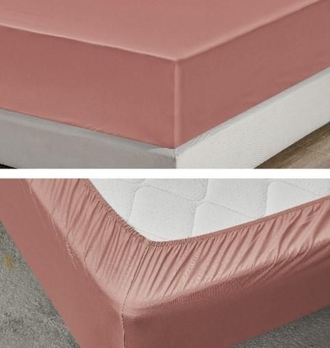 Простирадло на резинці Ardesto Mix&amp;Match, 180x200+30см, 100% бавовна, сатин, коричневий світлий