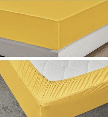 Простирадло на резинці Ardesto Mix&amp;Match, 180x200+30см, 100% бавовна, сатин, жовтий