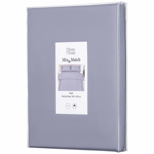 Простирадло Ardesto Mix&amp;Match, 180х240см, 100% бавовна, сатин, сірий