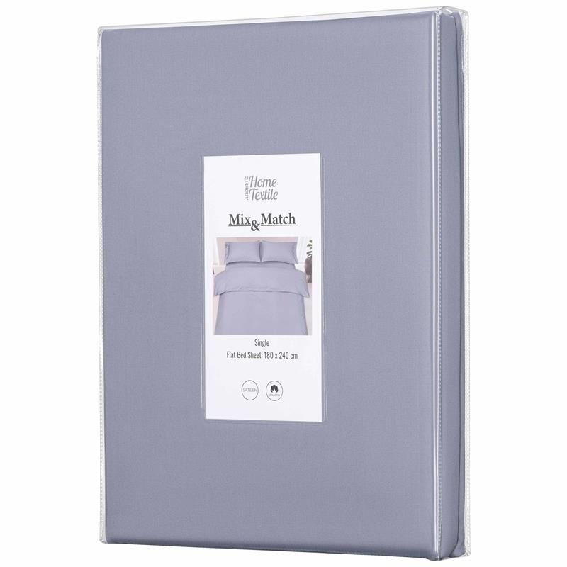 Простирадло Ardesto Mix&amp;Match, 180х240см, 100% бавовна, сатин, сірий