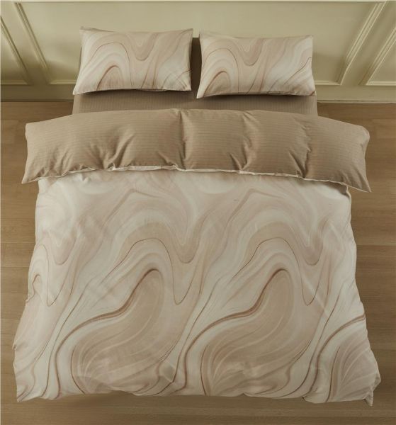 КПБ 2.0сп Ardesto Gloria, підковдра 200х220см, простирадло 230х240см, наволочки (2) 50х70см, 100% бавовна, сатин, мармур, бежевий