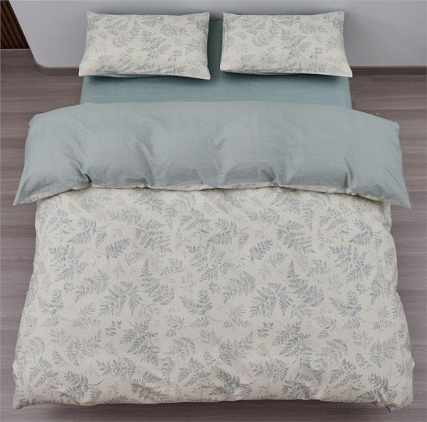 КПБ 2.0сп Ardesto Gloria, підковдра 200х220см, простирадло 230х240см, наволочки (2) 50х70см, 100% бавовна, сатин, папороть зелений