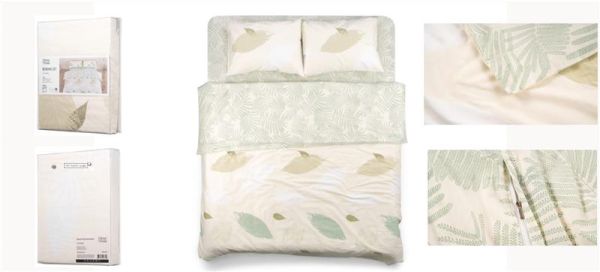 КПБ 2.0сп Ardesto Gloria, підковдра 200х220см, простирадло 230х240см, наволочки (2) 50х70см, 100% бавовна, сатин, листя зелений