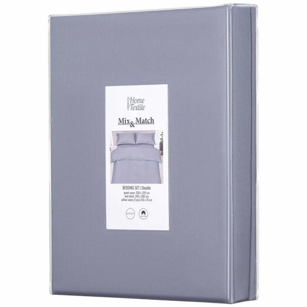 КПБ 2.0сп Ardesto Mix&amp;Match, підковдра 200х220см, простирадло 240х260см, наволочки (2) 50х70см, 100% бавовна, сатин, сірий світлий