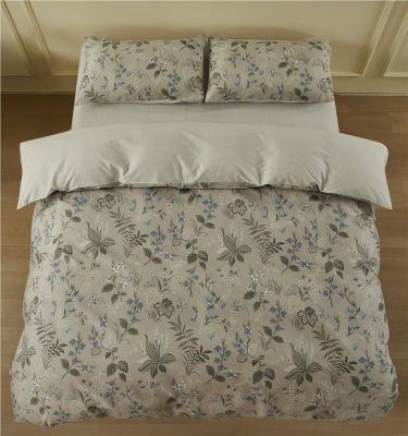 КПБ 2.0сп Ardesto Gloria, підковдра 200х220см, простирадло 230х240см, наволочки (2) 50х70см, 100% бавовна, сатин, польові квіти, сірий світлий