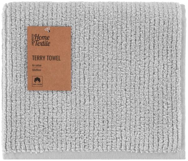 Рушник махровий Ardesto Air, 50х90см, 100% бавовна, сірий