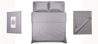 Простирадло Ardesto Mix&amp;Match, 240х260см, 100% бавовна, сатин, сірий