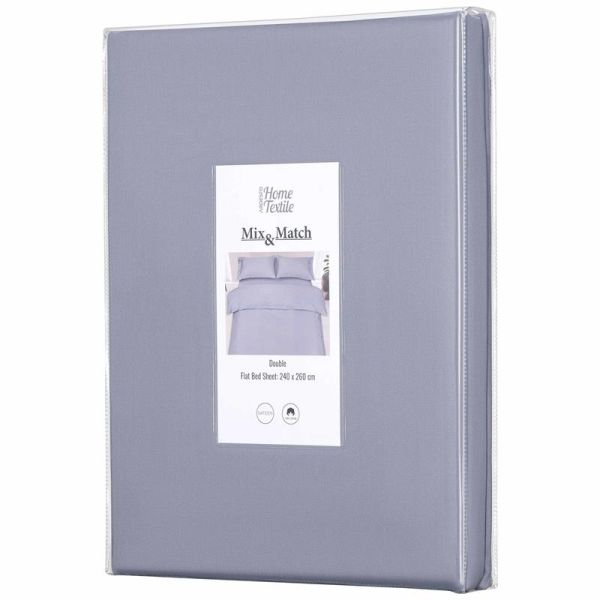 Простирадло Ardesto Mix&amp;Match, 240x260см, 100% бавовна, сатин, сірий