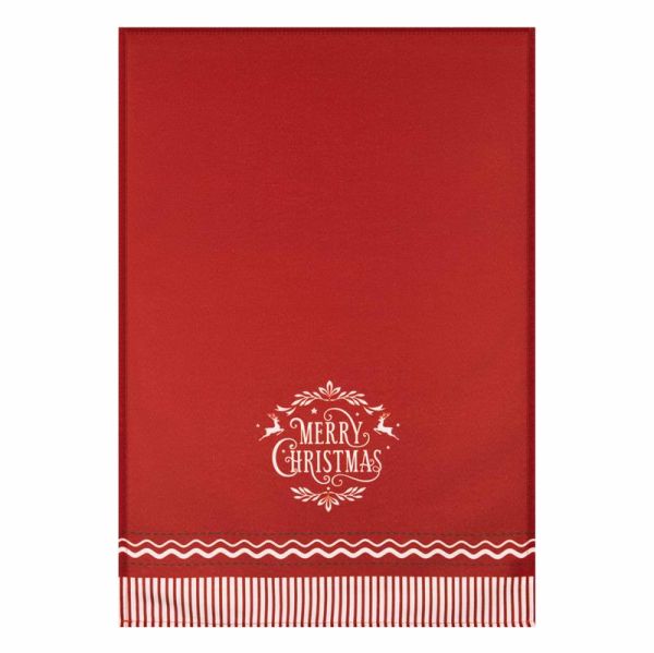Рушничок для кухні Ardesto Christmas Happy Holidays 45х65см, 90% поліестер, 10% бавовна, червоний