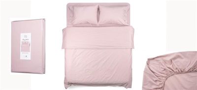 Простирадло на резинці Ardesto Mix&amp;Match, 90х200+30см, 100% бавовна, сатин, рожевий світлий