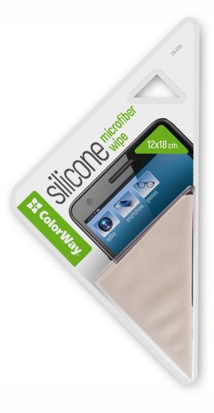 Салфетка-микрофибра ColorWay Silicone Micrifiber Wipe 12x18 для очистки экранов, электроники и стекла