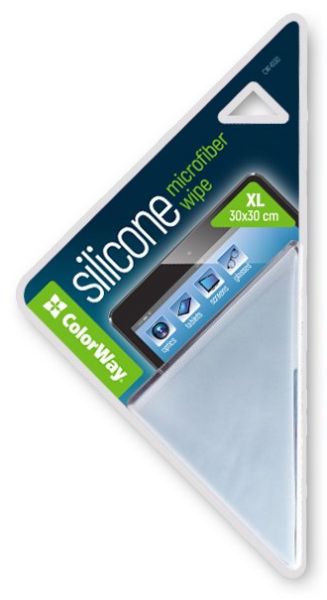Салфетка-микрофибра ColorWay Silicone Micrifiber Wipe XL 30x30 для очистки экранов, электроники и стекла