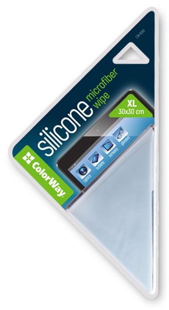 Серветка-мікрофібра ColorWay Silicone Micrifiber Wipe XL 30x30 для очищення екранів, електроніки і скла