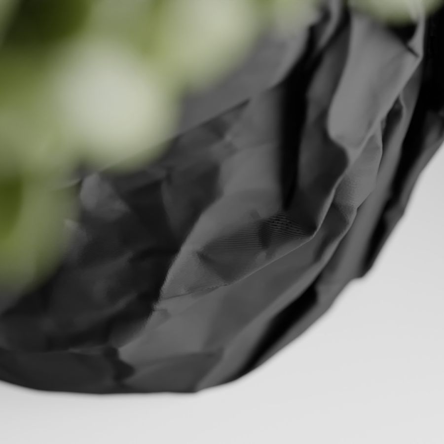 Кашпо Crumbled Paper Round Planter (Black)